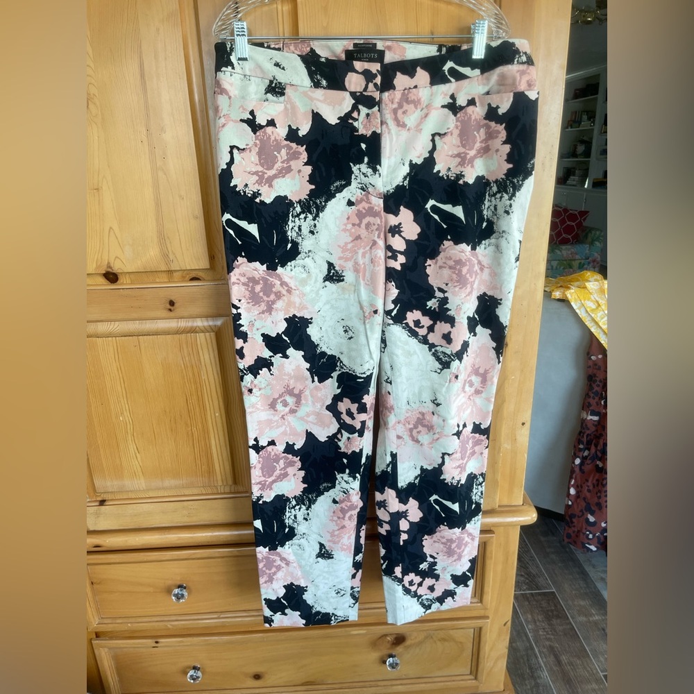 Talbots Hampshire Dressy Floral Pants 14W